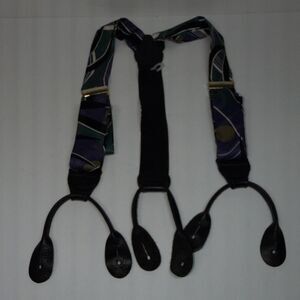 Men's Adjustable Y-Back Suspenders 100% Silk Brown